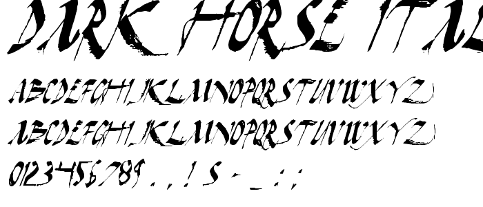 Dark Horse Italic font